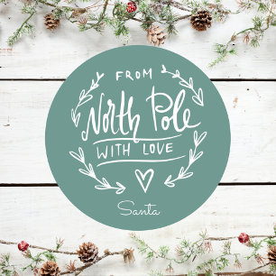 Adesivo Vintage Green do Natal dos Papais noeis do Polo No