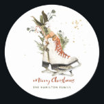 Adesivo Vintage Greenery Boho Christmas Watercolor<br><div class="desc">Este Natal será um pouco mais brilhante com estes adesivos modernos,  de coloração aquática,  da época natalícia dos nossos Natais vintages modernos,  a coleção Boho acima.</div>