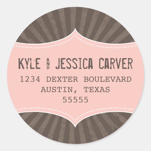 Adesivo Vintage Grunge Return Address Label Modelo (Frente)