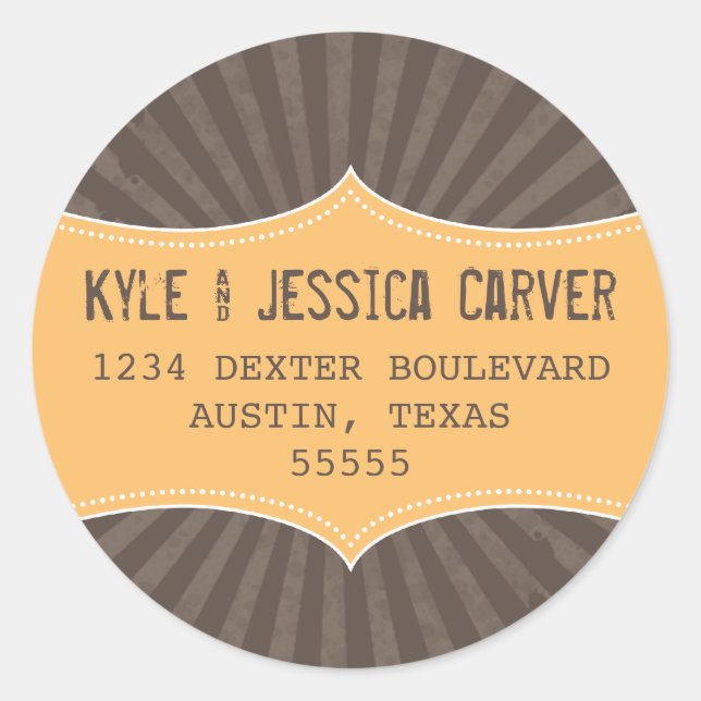 Adesivo Vintage Grunge Return Address Label Modelo (Frente)