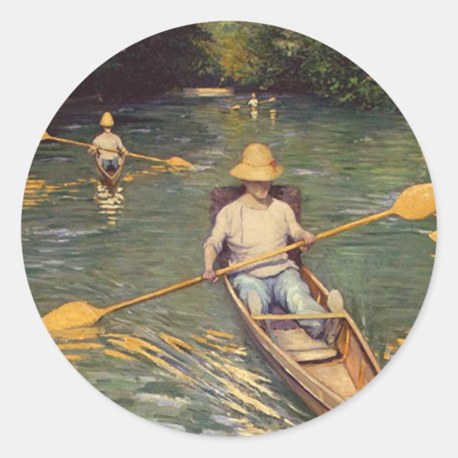 Adesivo Vintage Gustave Caillebotte Skiffs nos anos (Frente)