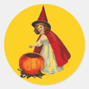 Adesivo Vintage Halloween Bruxy Girl