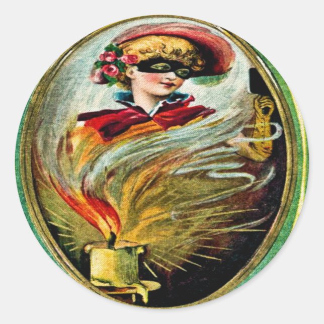 Adesivo Vintage Halloween Card Sticker (Frente)