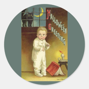 Adesivo Vintage Halloween de Ellen Clapsaddle, história do