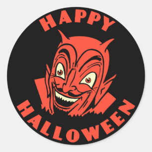 Adesivo Vintage Halloween Devil Happy Halloween Sticker