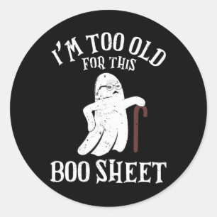 Adesivo Vintage Halloween Eu sou muito velho para este liv