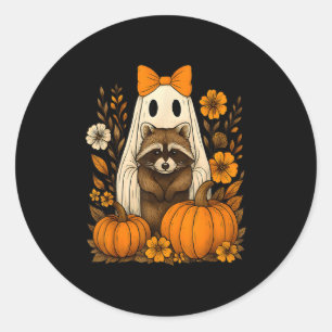 Adesivo Vintage Halloween Ghost Holding Raccoon Groovy Flo