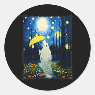 Adesivo Vintage Halloween Ghost Na Floresta Van Gogh Sta