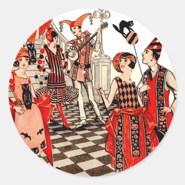 Adesivo Vintage Halloween Party (Frente)