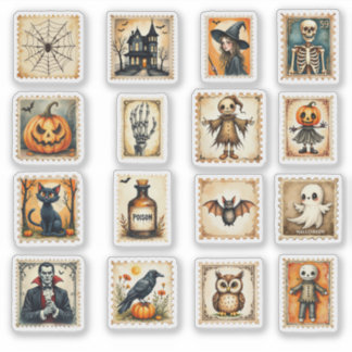 Adesivo Vintage Halloween Postage-style