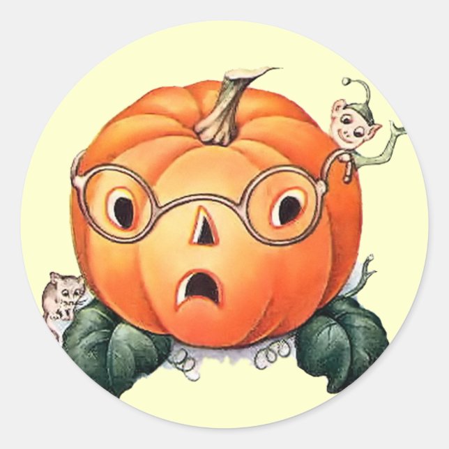 Adesivo Vintage Halloween Pumpkin Sticker (Frente)