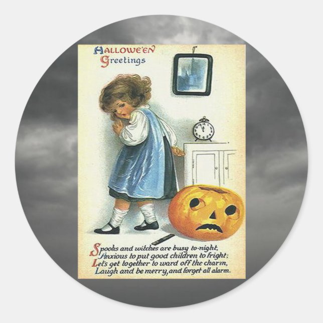 Adesivo Vintage Halloween Saudações (Frente)