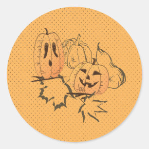Adesivo Vintage Halloween Sticker Round