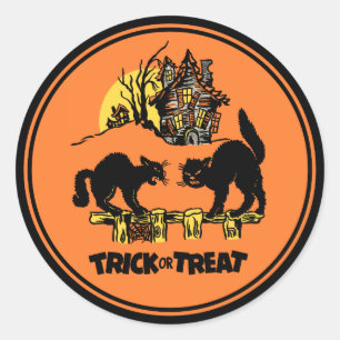 Adesivo Vintage Halloween Trick Ou Tratar Sticker