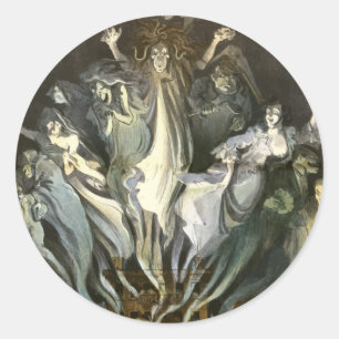 Adesivo Vintage Halloween, Violinista do Esqueleto e Fanta