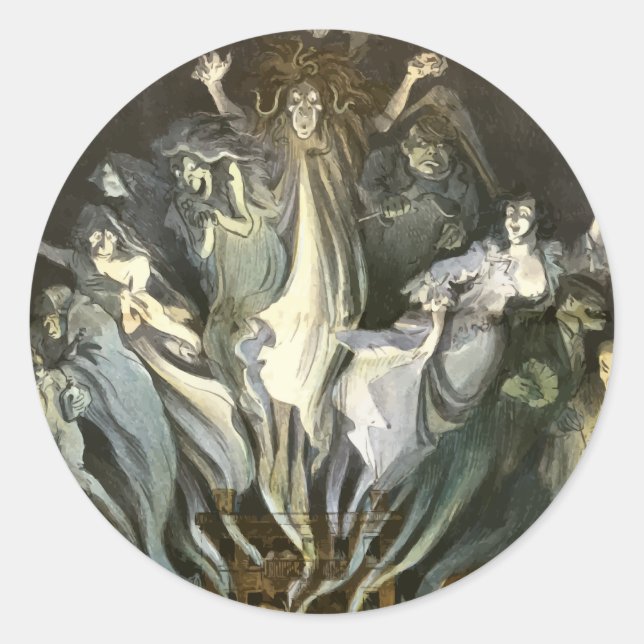 Adesivo Vintage Halloween, Violinista do Esqueleto e Fanta (Frente)