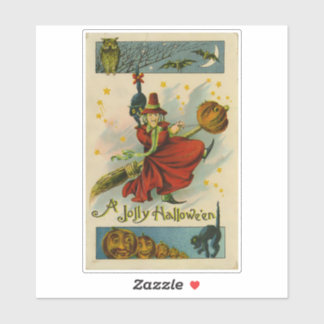 Adesivo Vintage Halloween Witch