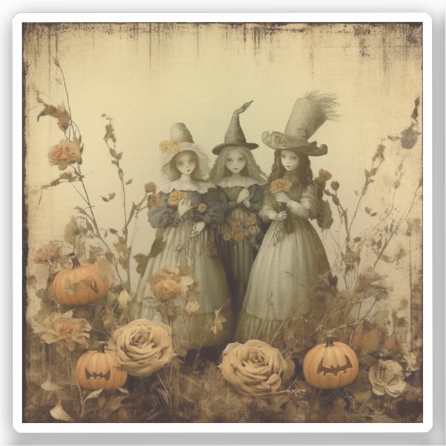 Adesivo Vintage Halloween Witchcraft (5) (Frente)