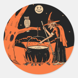 Adesivo Vintage Halloween Witness com Cauldron Stickers
