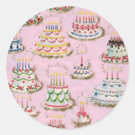 Adesivo Vintage Happy Birthday Cakes