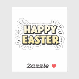 Adesivo Vintage Happy Easter Typographic Sticker