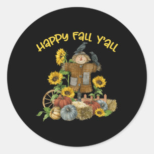 Adesivo Vintage Happy Fall Y Scarecrow Graças Ha