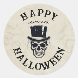 Adesivo Vintage Happy Halloween Skull