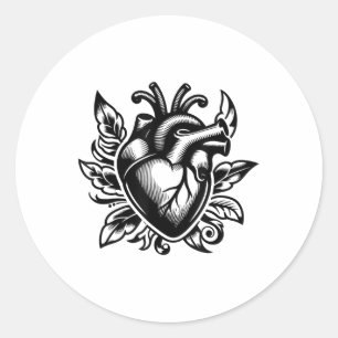 Adesivo Vintage Heart Old School Love Tattoo Style Valenti