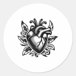 Adesivo Vintage Heart Old School Love Tattoo Style Valenti