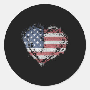 Adesivo Vintage Heart Shirt American Flag Usa Patriotic 4t