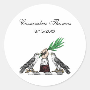 Adesivo Vintage Heraldic Falcons Com Emblem De Dobra