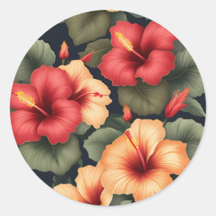 Adesivo Vintage Hibiscus Flowers