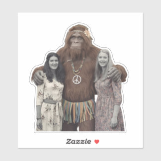 Adesivo Vintage Hippie Ladies e Sasquatch