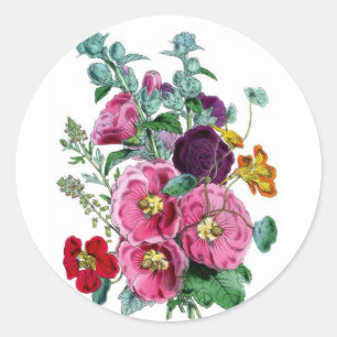 Adesivo Vintage Hollyhock Blooms