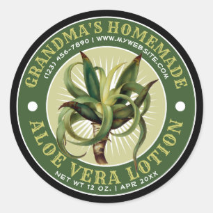 Adesivo Vintage Homemade Aloe Vera Lotion Modelo