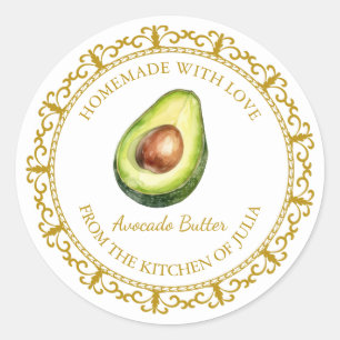 Adesivo Vintage Homemade Avocado Manteiga Branco