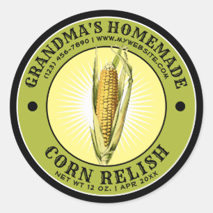 Adesivo Vintage Homemade Corn Relish Modelo