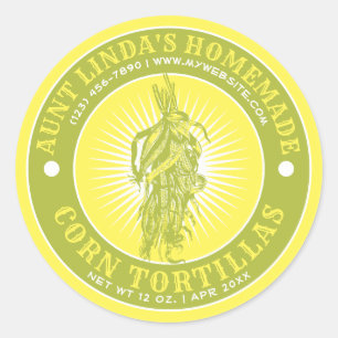 Adesivo Vintage Homemade Corn Tortillas 2 color Modelo