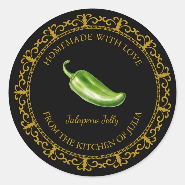 Adesivo Vintage Homemade Jalapeno Jelly Label (Frente)