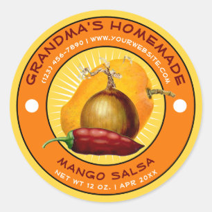 Adesivo Vintage Homemade Mango Salsa Label Modelo