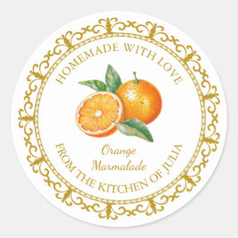 Adesivo Vintage Homemade Orange Marmalade Label White