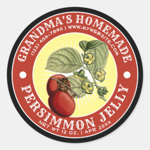Adesivo Vintage Homemade Persimmon Jelly Modelo
