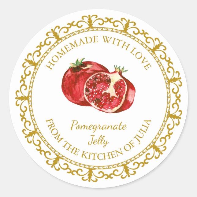 Adesivo Vintage Homemade Pomegranate Jelly Label (Frente)