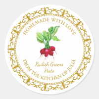 Vintage Homemade Radical Greens Pesto Label l Whit
