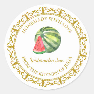 Adesivo Vintage Homemade Watermelon Jam Label White