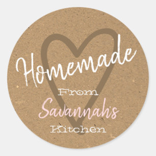 Adesivo Vintage Homemade with Love Kitchen Kraft Paper