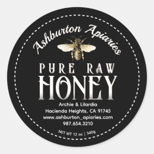 Adesivo Vintage Honeybee Classe Black Raw Honey