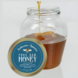 Adesivo Vintage Honeybee Classy Teal Pure Raw Honey