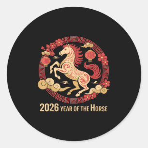 Adesivo Vintage Horse 2026 Zodiac Chinês Ano Novo Do