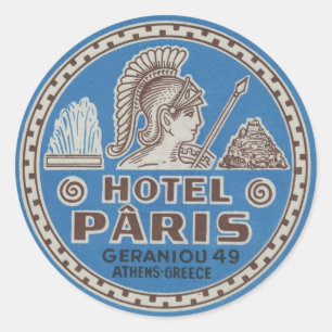 Adesivo Vintage Hotel Paris Viagem Art